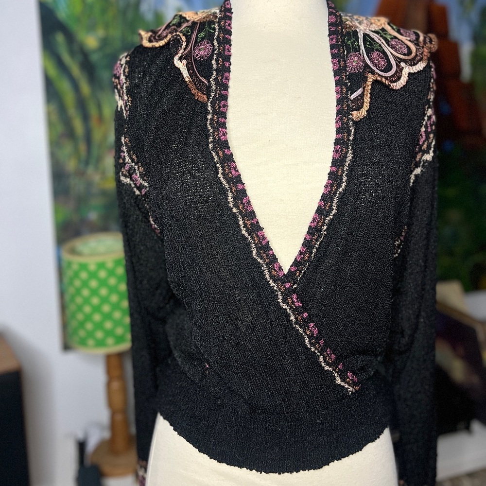 Incredible BOUCLE SWEATER Vtg 80/90s JoAnn Bryant Exclusive Designs wearable art - Picture 4 of 12